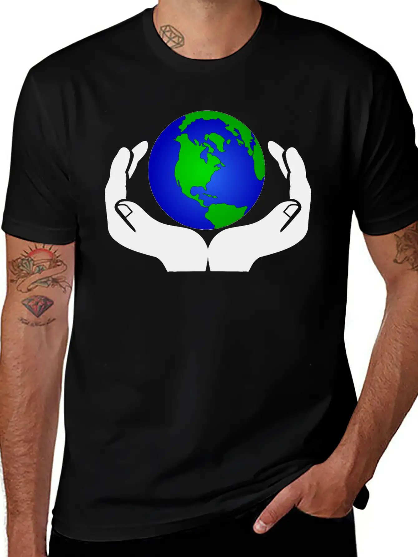 World In Hands Basic Graphic T-Shirt – Daily Comfort In Soft Cotton