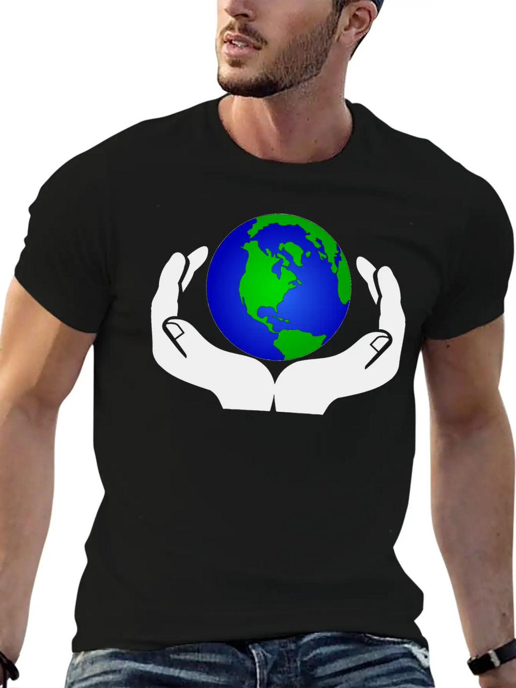 World In Hands Basic Graphic T-Shirt – Daily Comfort In Soft Cotton