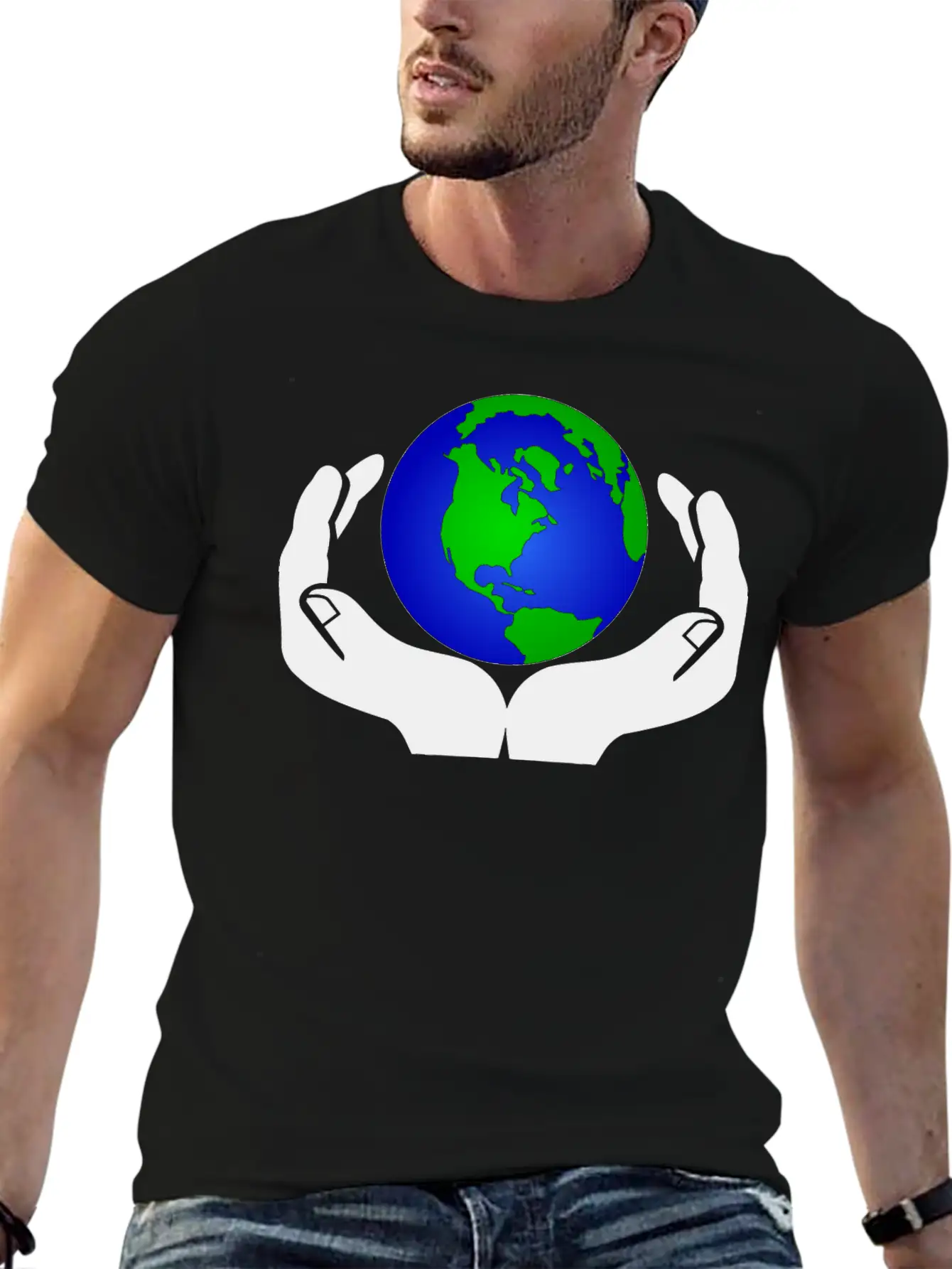 World In Hands Basic Graphic T-Shirt – Daily Comfort In Soft Cotton