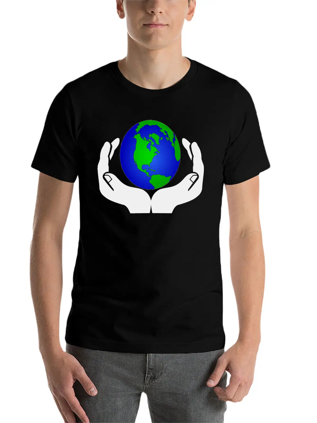 World In Hands Basic Graphic T-Shirt – Daily Comfort In Soft Cotton