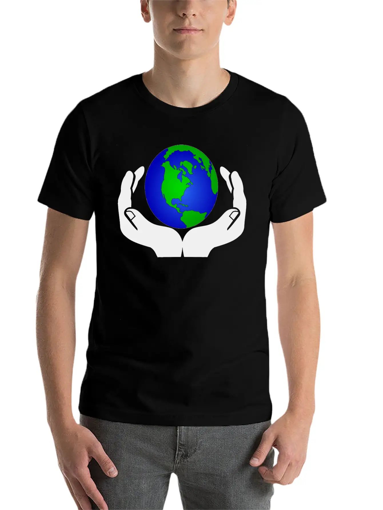 World In Hands Basic Graphic T-Shirt – Daily Comfort In Soft Cotton