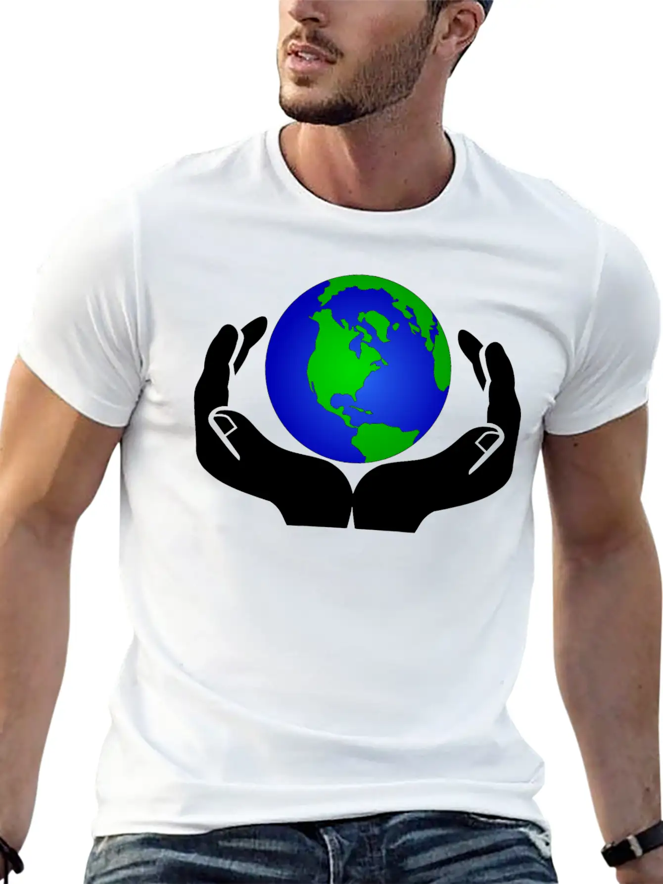 World In Hands Basic Graphic T-Shirt – Daily Comfort In Soft Cotton