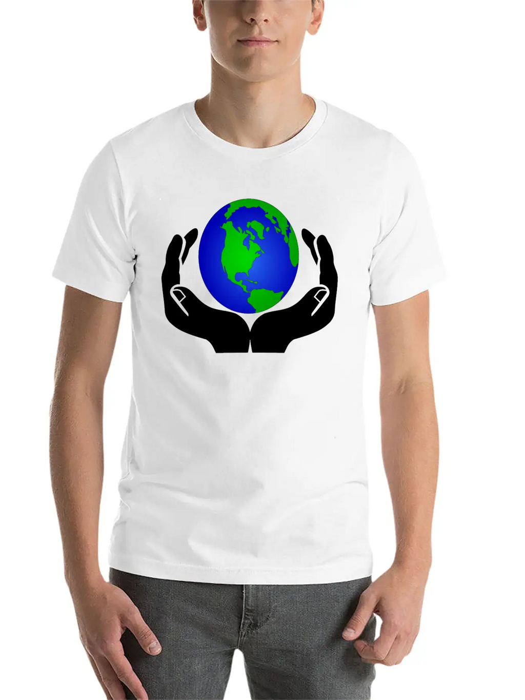 World In Hands Basic Graphic T-Shirt – Daily Comfort In Soft Cotton