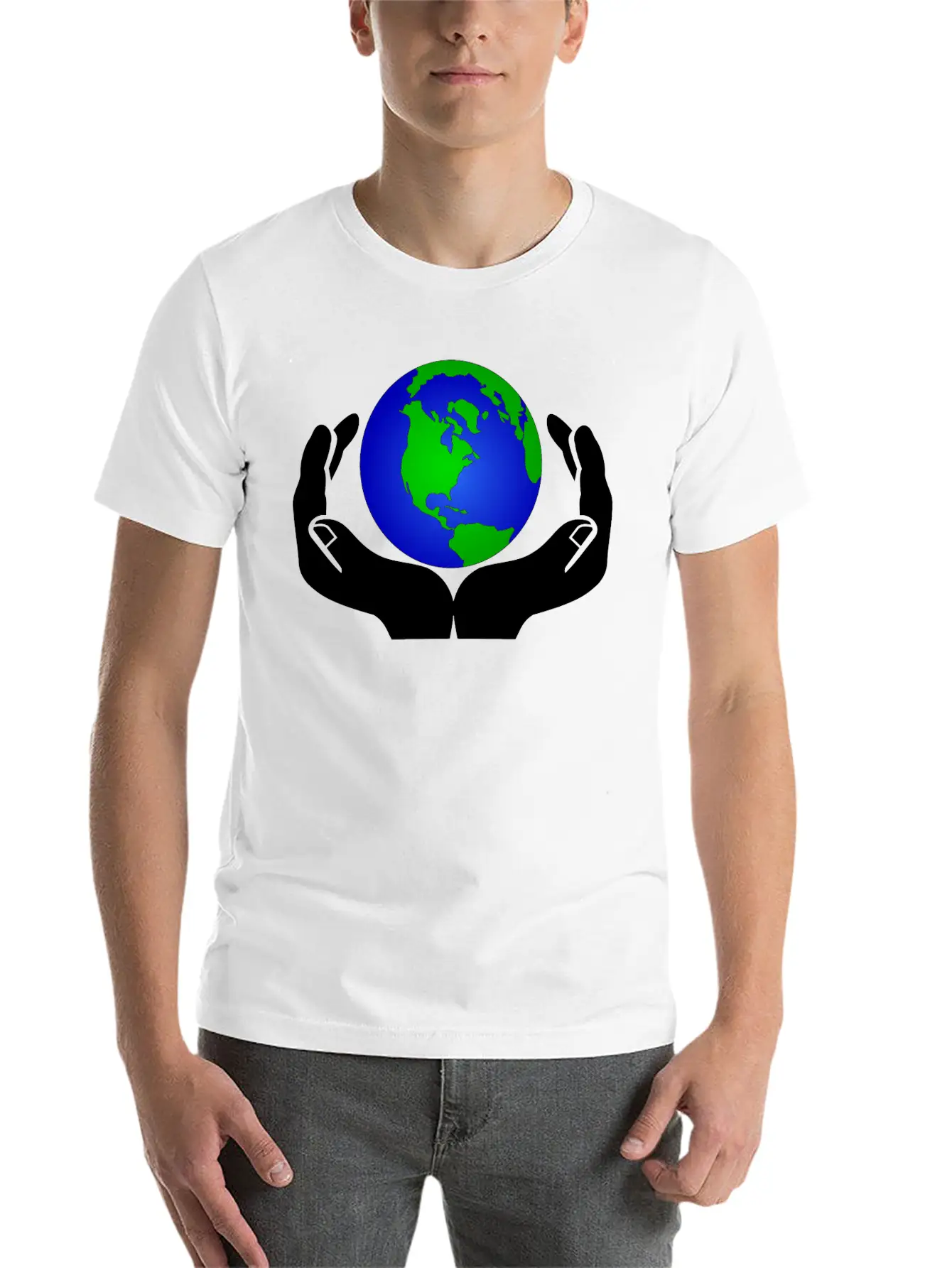 World In Hands Basic Graphic T-Shirt – Daily Comfort In Soft Cotton