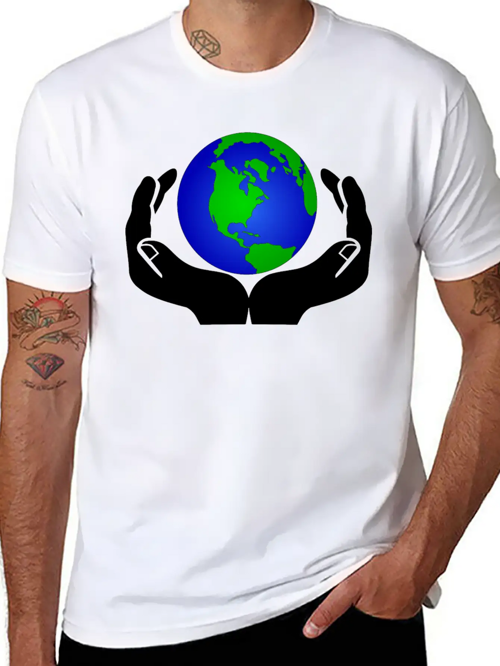 World In Hands Basic Graphic T-Shirt – Daily Comfort In Soft Cotton