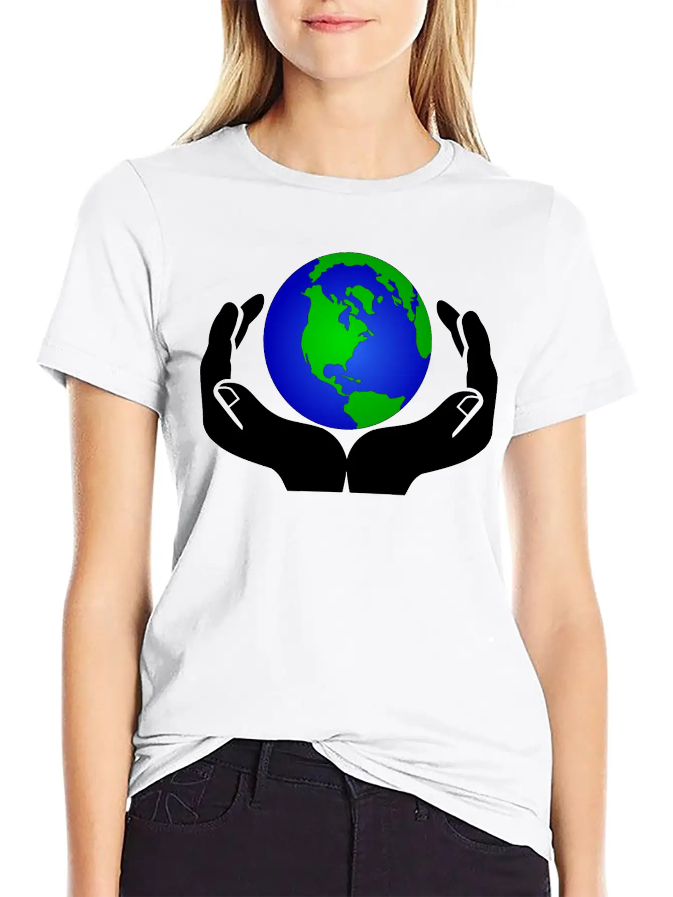 World In Hands Basic Graphic T-Shirt – Daily Comfort In Soft Cotton