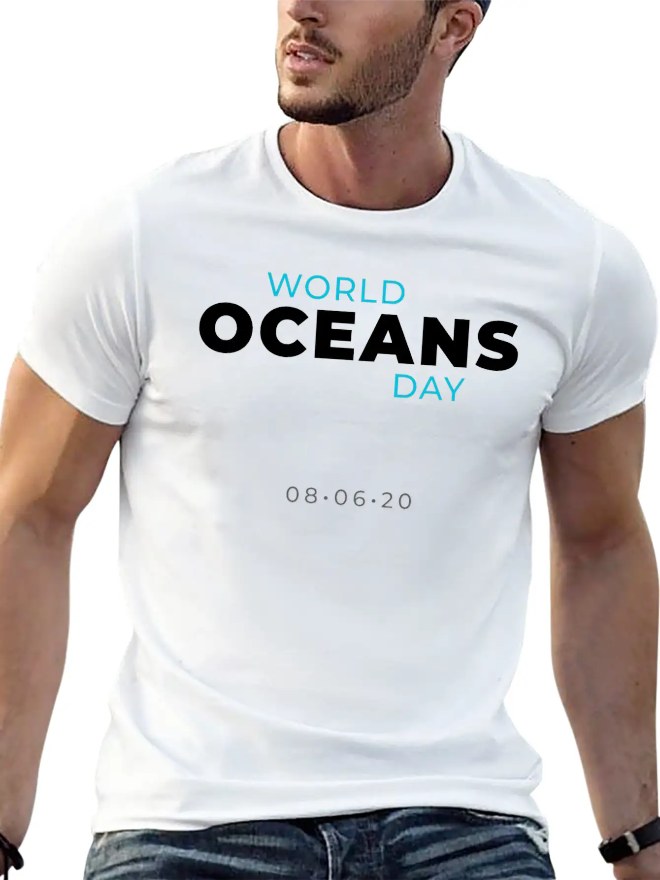 World Oceans Day Breathable Soft Cotton T-Shirt – Timeless Casual Look