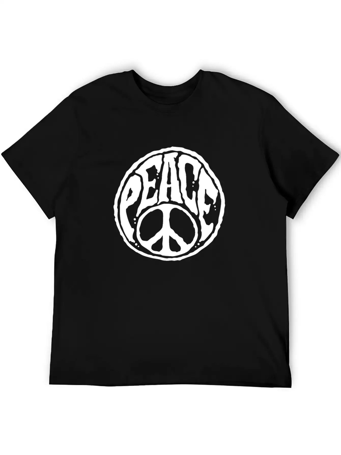 World Peace Sign - Hippie Kindness Relaxed Everyday Tee – Lightweight And Durable Cotton