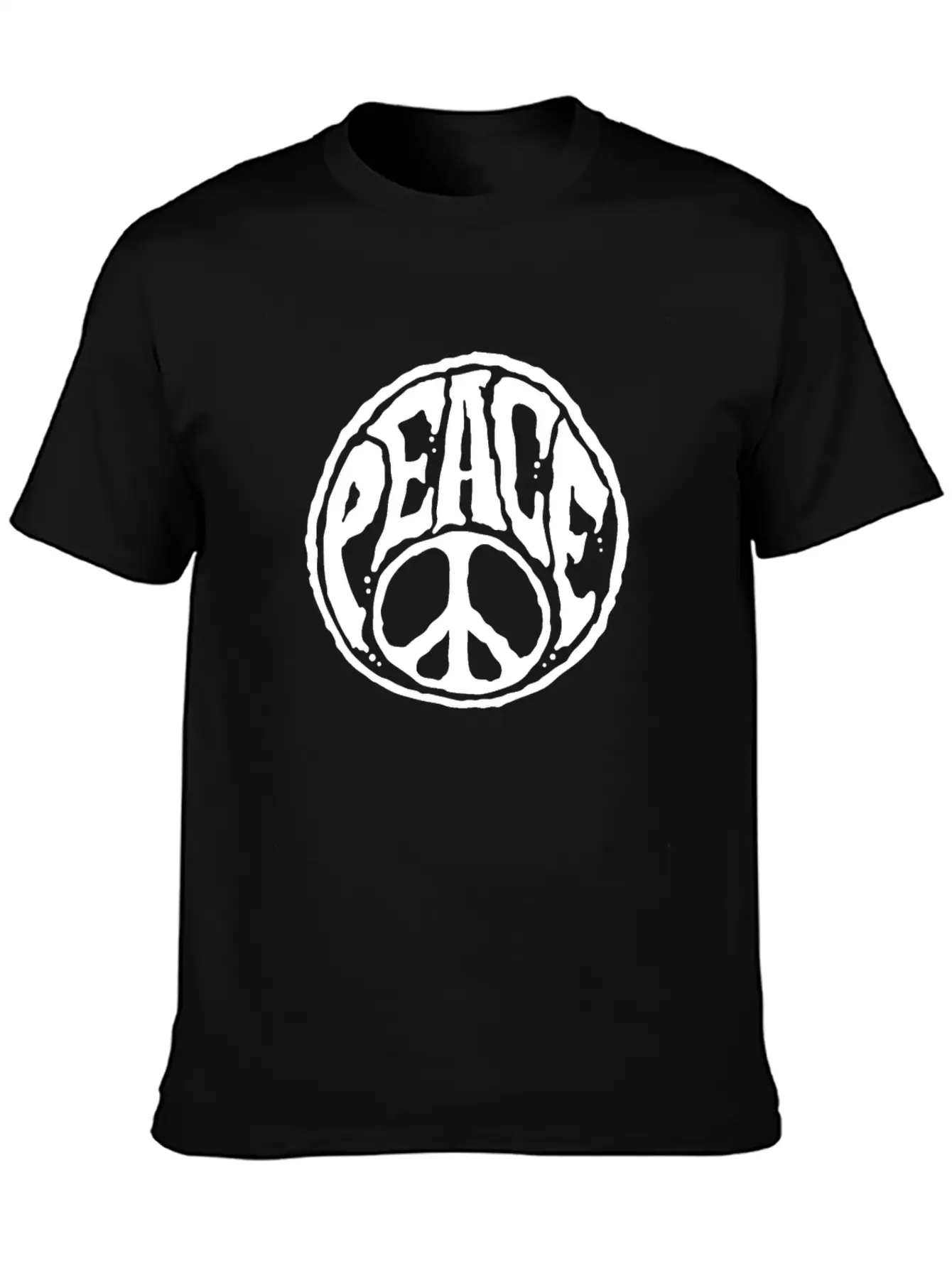 World Peace Sign - Hippie Kindness Relaxed Everyday Tee – Lightweight And Durable Cotton