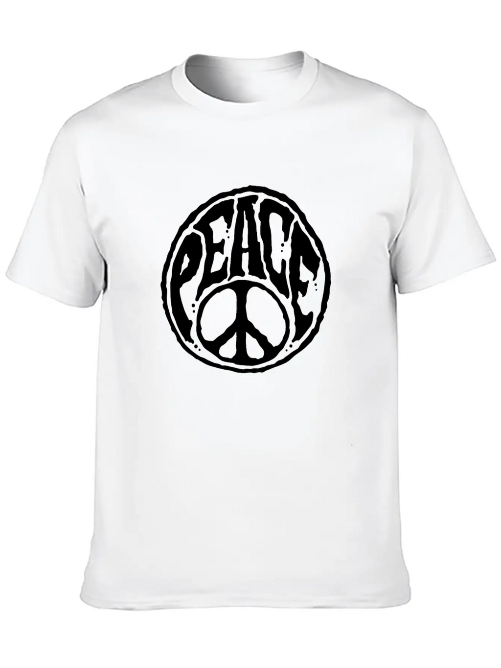 World Peace Sign - Hippie Kindness Relaxed Everyday Tee – Lightweight And Durable Cotton