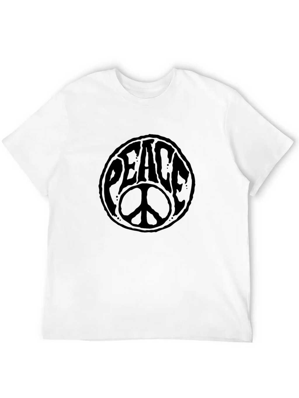 World Peace Sign - Hippie Kindness Relaxed Everyday Tee – Lightweight And Durable Cotton
