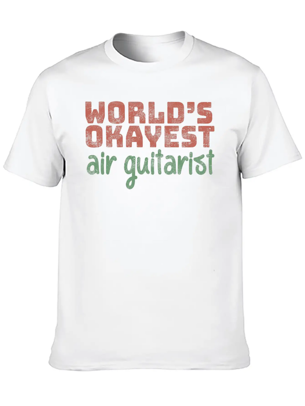 World S Okayest Air Guitarist Relaxed Everyday Tee – Lightweight And Durable Cotton