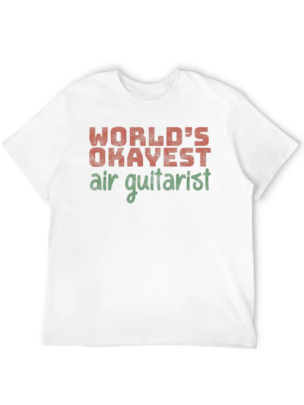 World S Okayest Air Guitarist Relaxed Everyday Tee – Lightweight And Durable Cotton