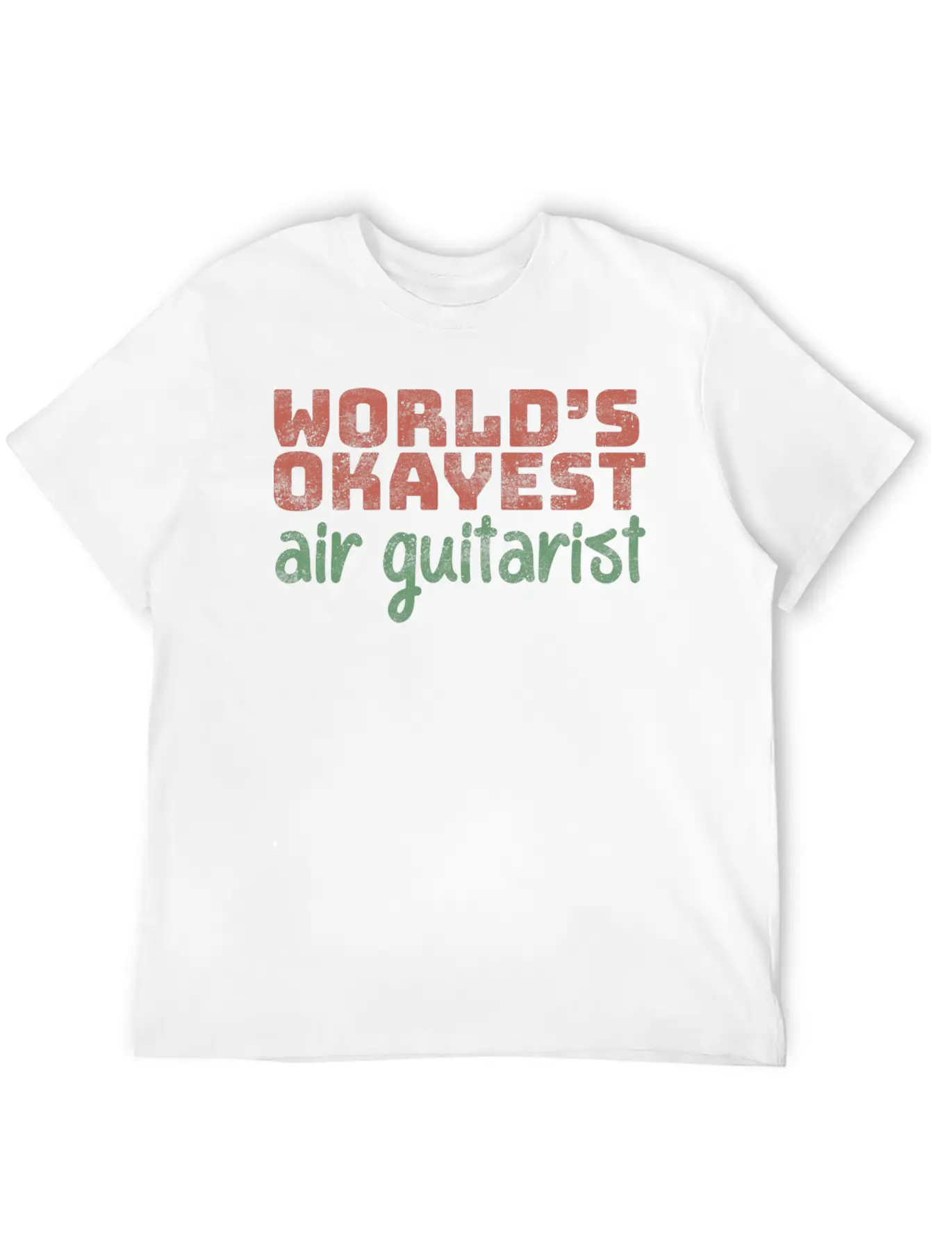 World S Okayest Air Guitarist Relaxed Everyday Tee – Lightweight And Durable Cotton