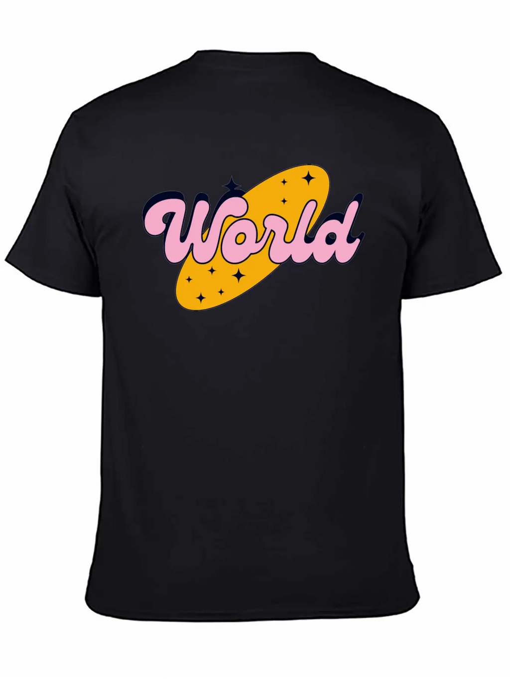 World Yellow And Pink Retro Streetwear Logo Classic Cotton Tee – Unisex Comfort For Any Season