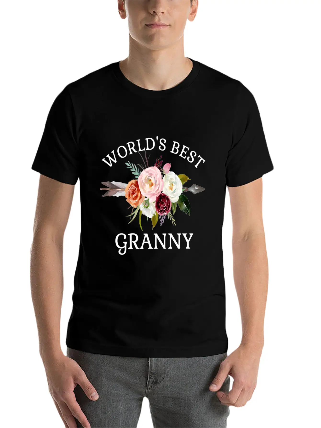 World'S Best Granny Arrow Flower Bouquet Grandma Classic Cotton Tee – Unisex Comfort For Any Season