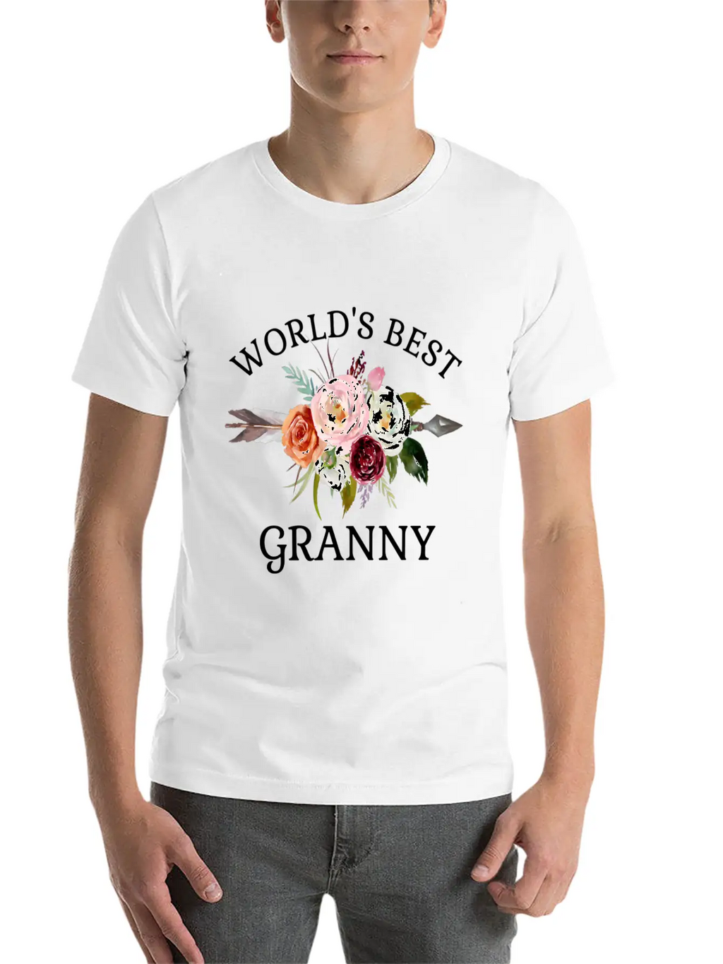 World'S Best Granny Arrow Flower Bouquet Grandma Classic Cotton Tee – Unisex Comfort For Any Season