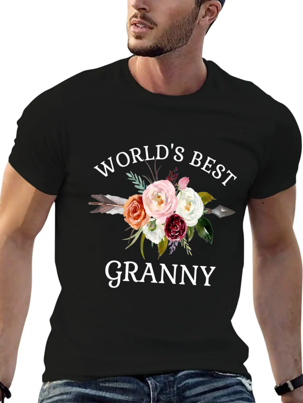 World'S Best Granny Arrow Flower Bouquet Grandma Classic Cotton Tee – Unisex Comfort For Any Season