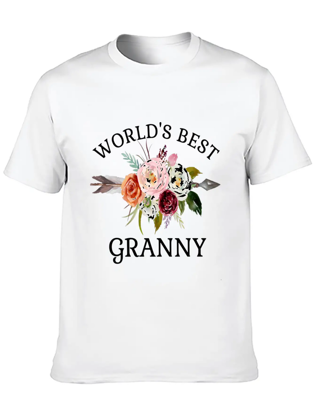 World'S Best Granny Arrow Flower Bouquet Grandma Classic Cotton Tee – Unisex Comfort For Any Season