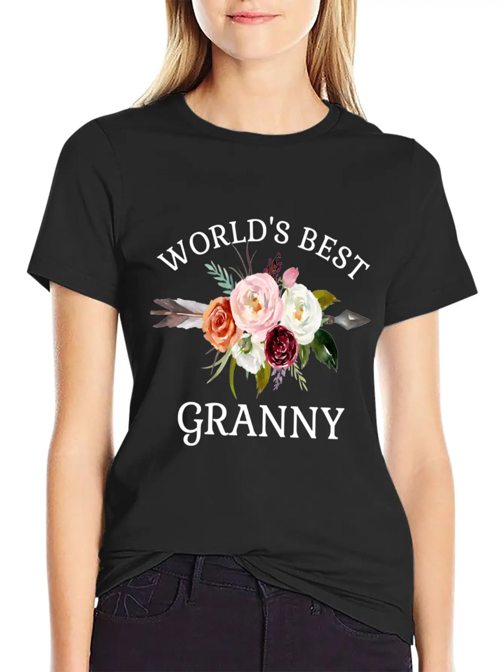World'S Best Granny Arrow Flower Bouquet Grandma Classic Cotton Tee – Unisex Comfort For Any Season