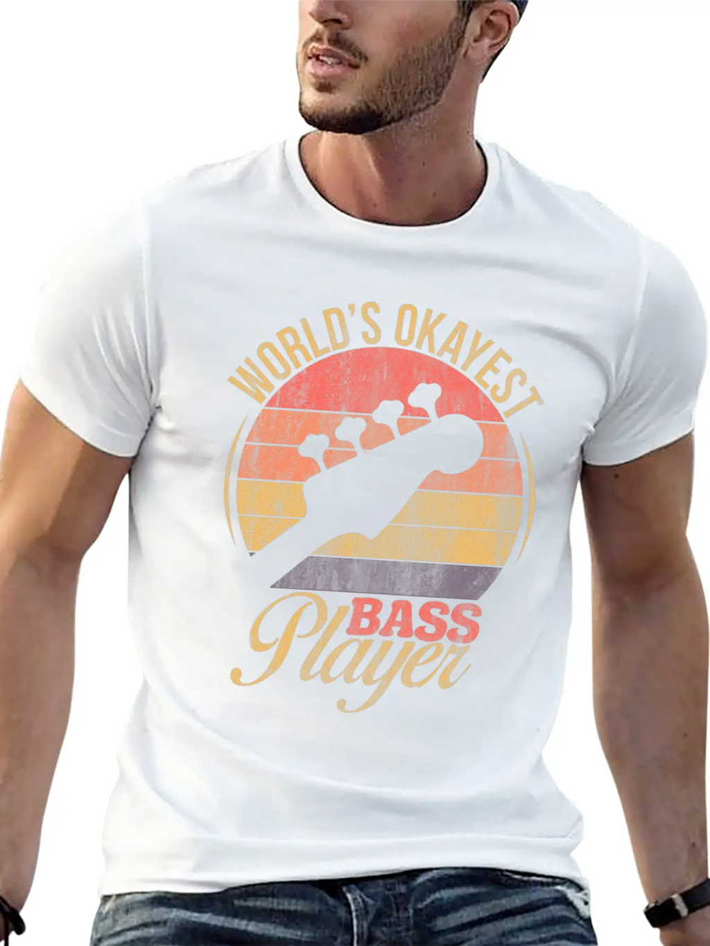 WORLD'S OKAYEST BASS PLAYER TSHIRT Basic Graphic T-Shirt – Daily Comfort In Soft Cotton