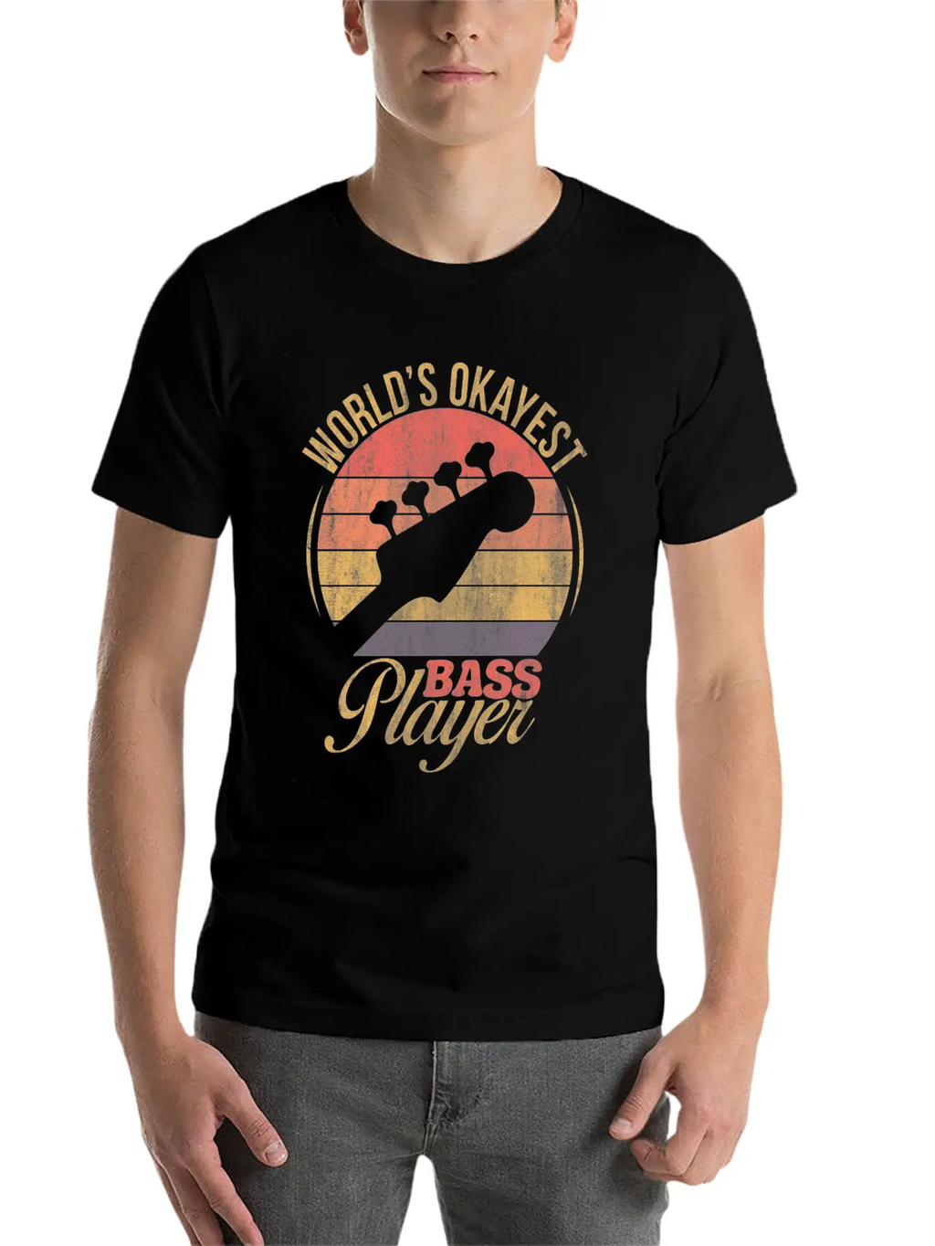 WORLD'S OKAYEST BASS PLAYER TSHIRT Basic Graphic T-Shirt – Daily Comfort In Soft Cotton