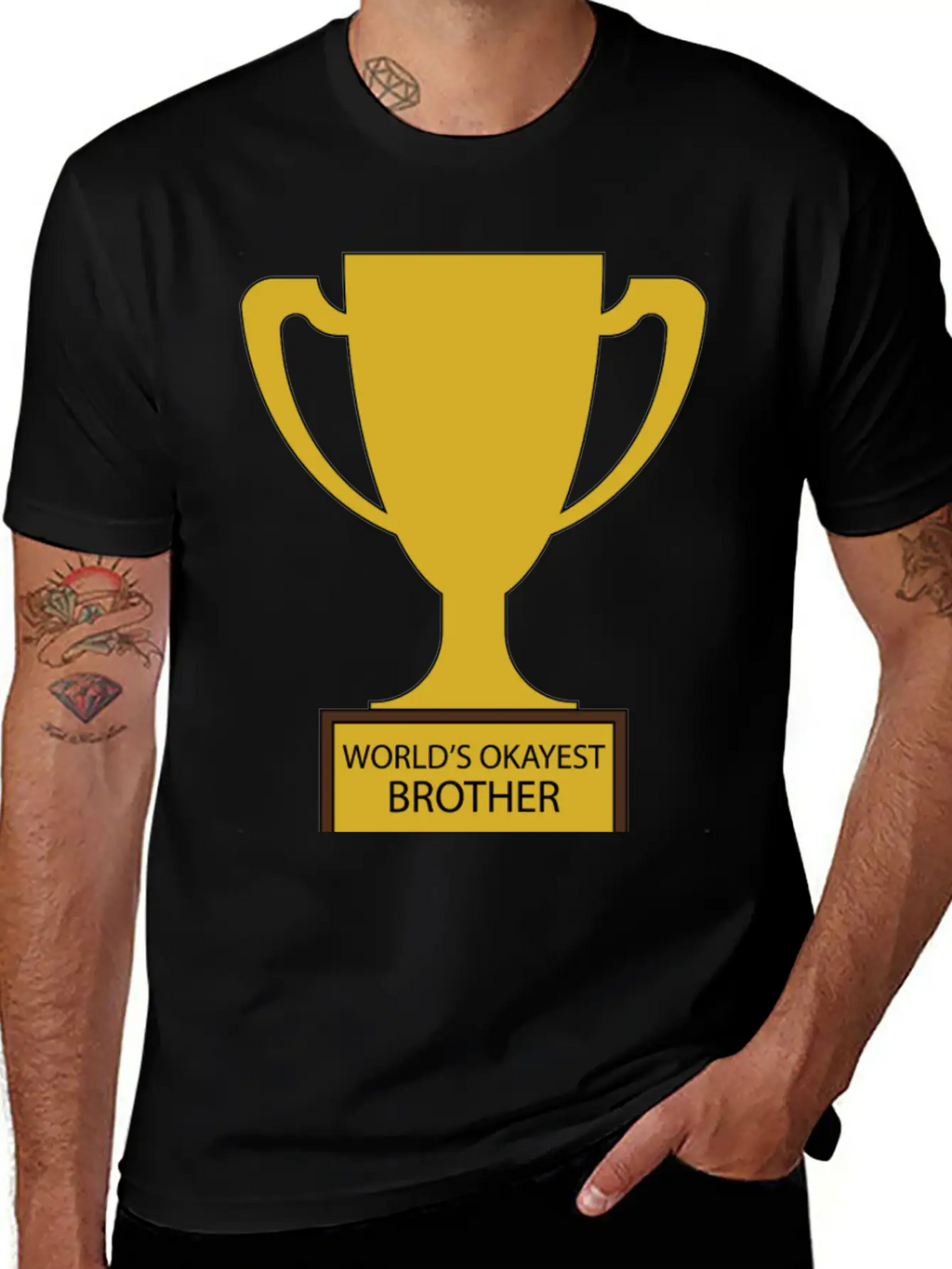 World's Okayest Brother Trophy Timeless Short Sleeve Tee – Comfy And Minimalist Design