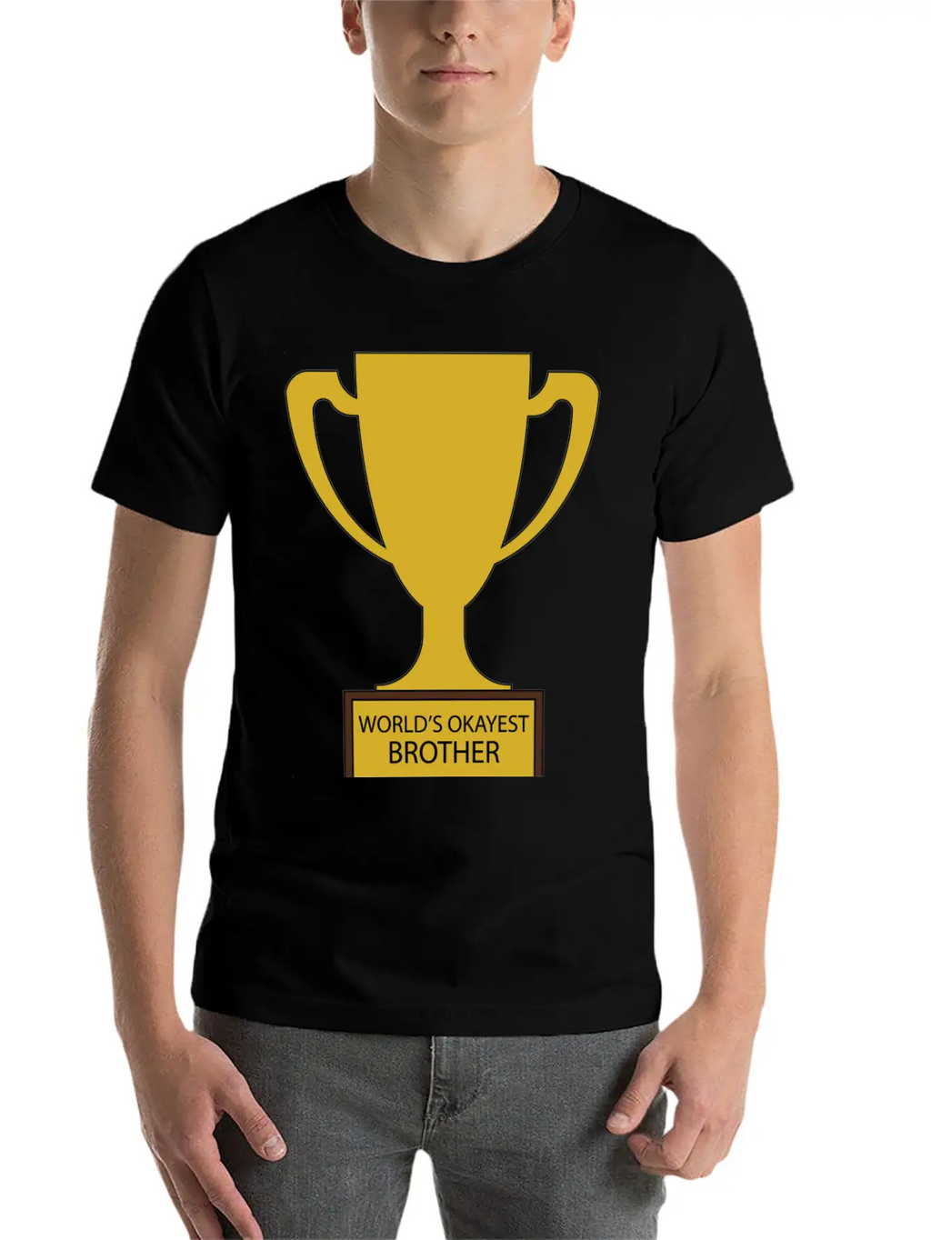 World's Okayest Brother Trophy Timeless Short Sleeve Tee – Comfy And Minimalist Design