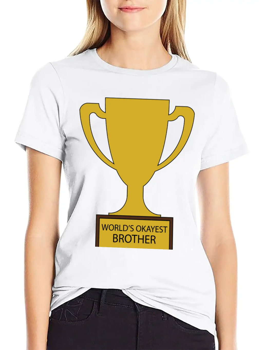 World's Okayest Brother Trophy Timeless Short Sleeve Tee – Comfy And Minimalist Design