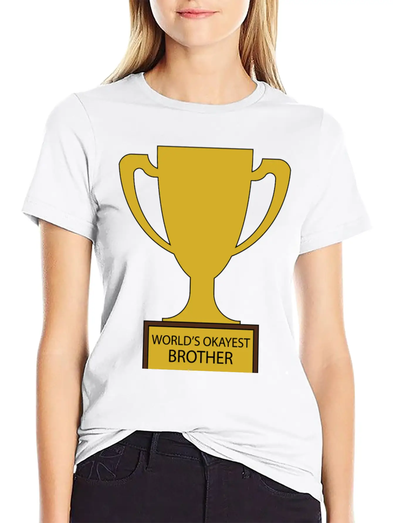 World's Okayest Brother Trophy Timeless Short Sleeve Tee – Comfy And Minimalist Design