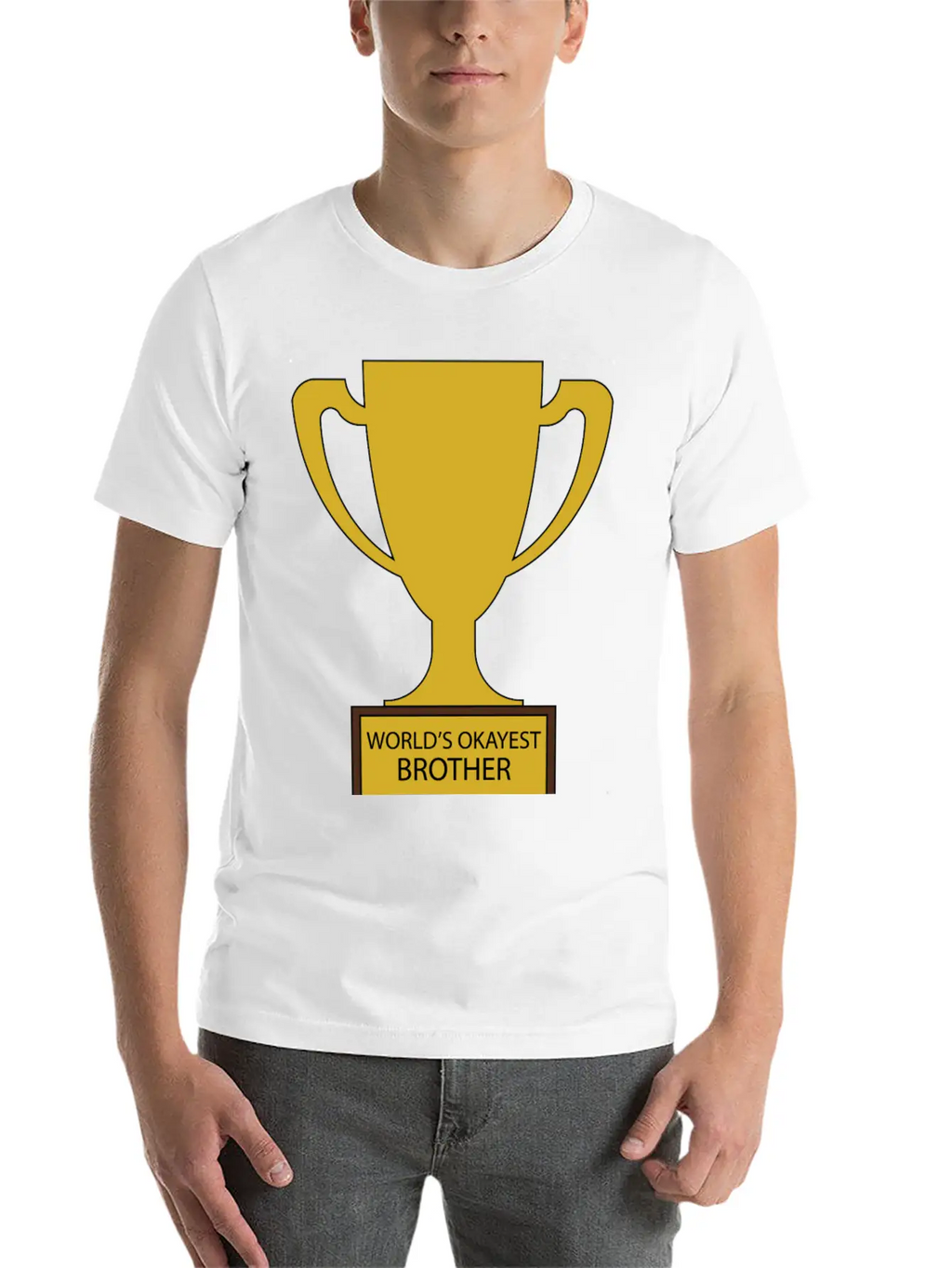 World's Okayest Brother Trophy Timeless Short Sleeve Tee – Comfy And Minimalist Design