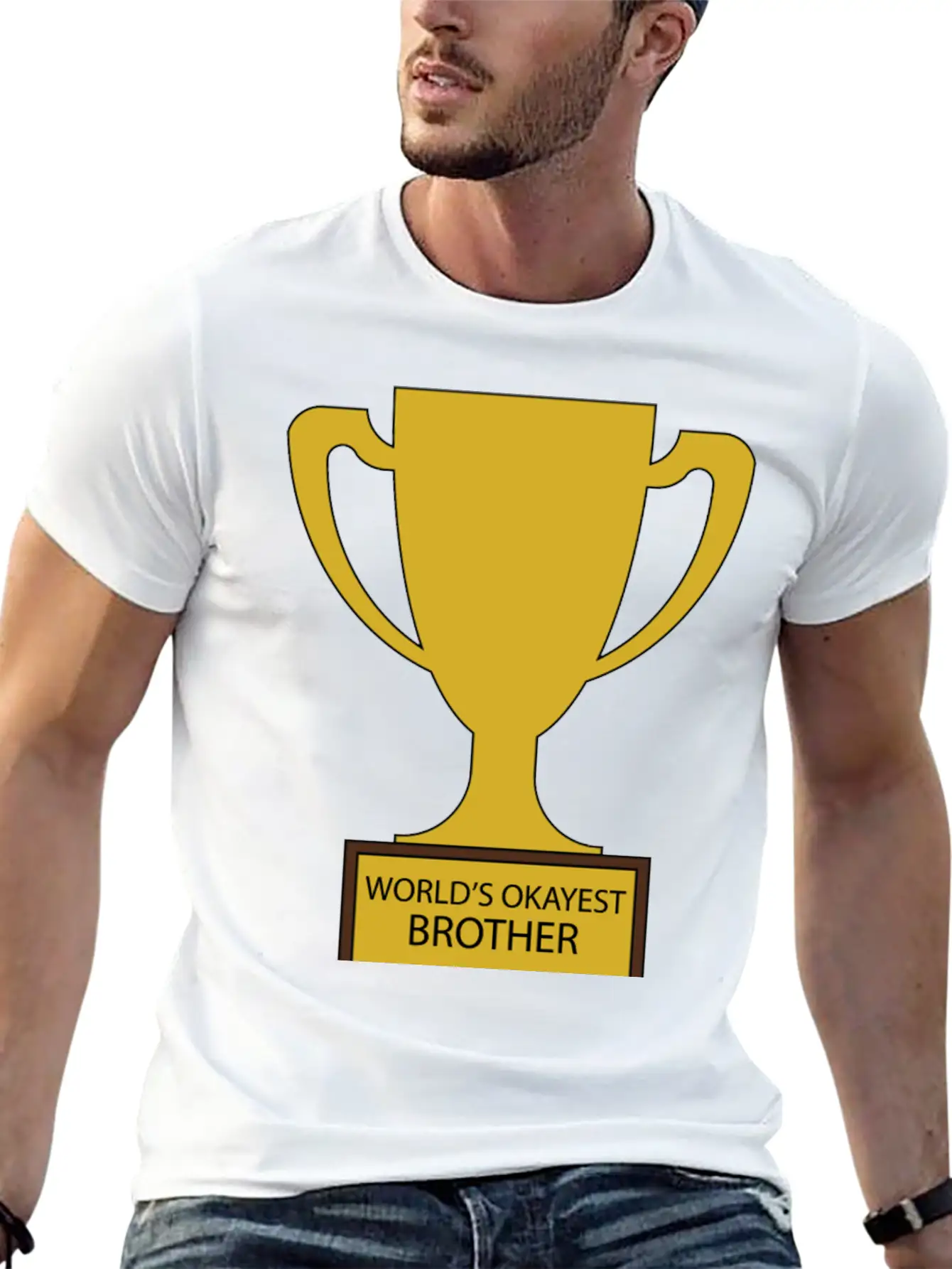 World's Okayest Brother Trophy Timeless Short Sleeve Tee – Comfy And Minimalist Design