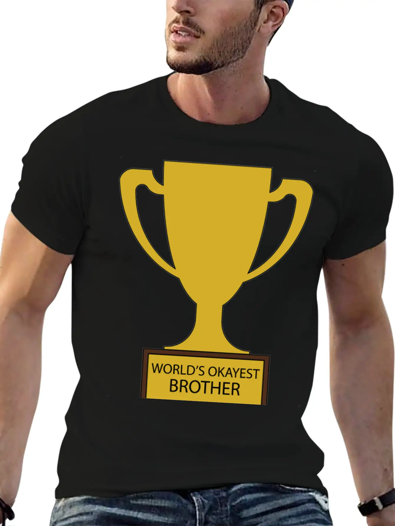 World's Okayest Brother Trophy Timeless Short Sleeve Tee – Comfy And Minimalist Design