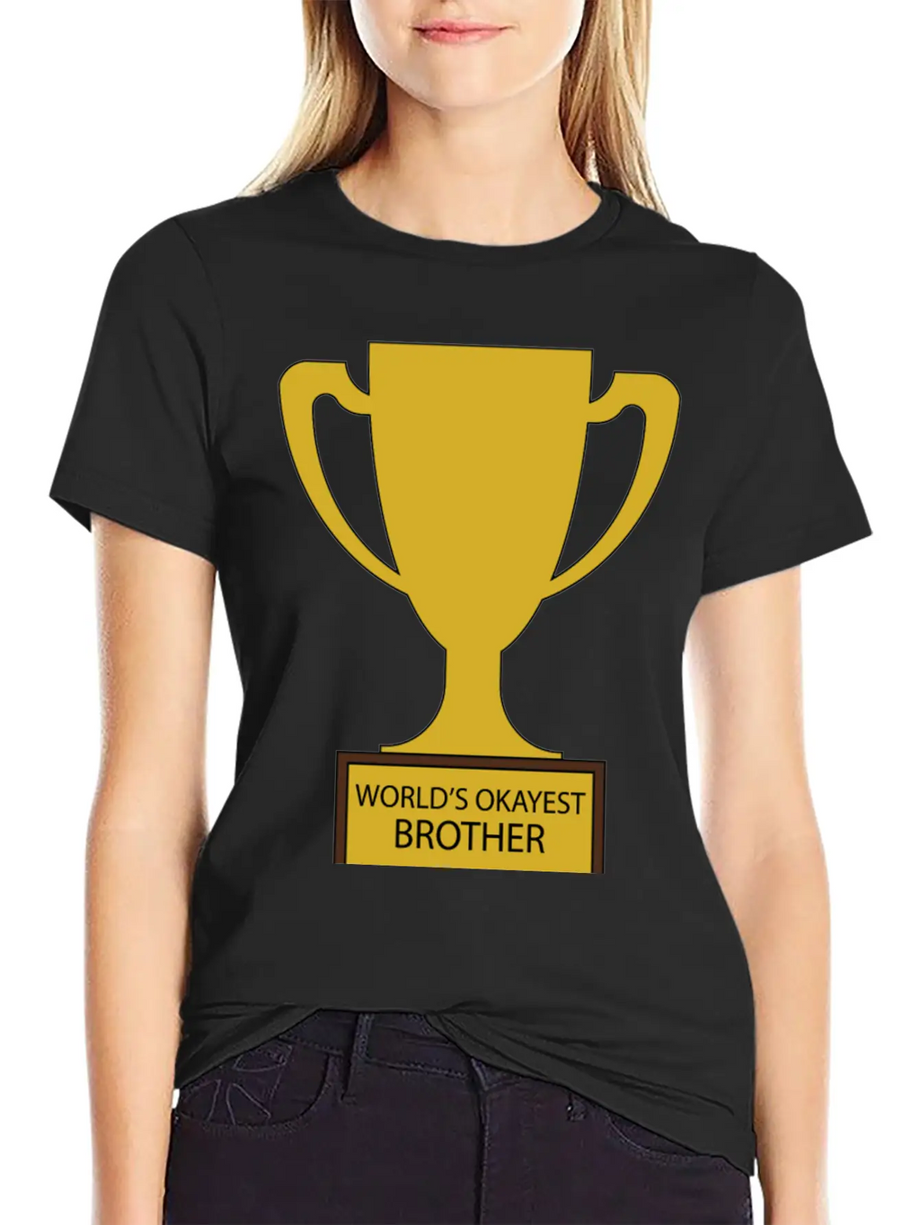World's Okayest Brother Trophy Timeless Short Sleeve Tee – Comfy And Minimalist Design