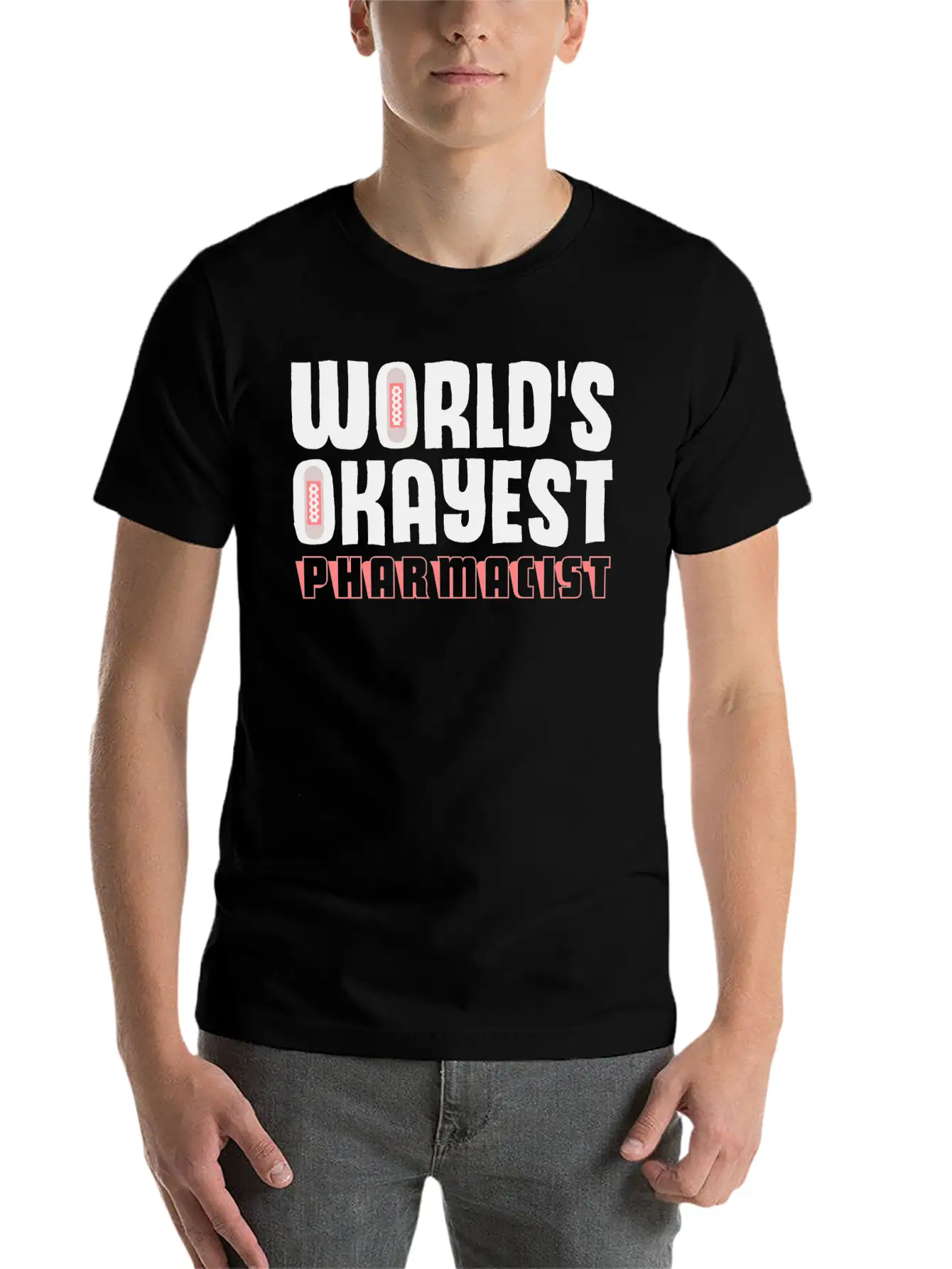 World's Okayest Pharmacist Druggist Chemist Basic Graphic T-Shirt – Daily Comfort In Soft Cotton