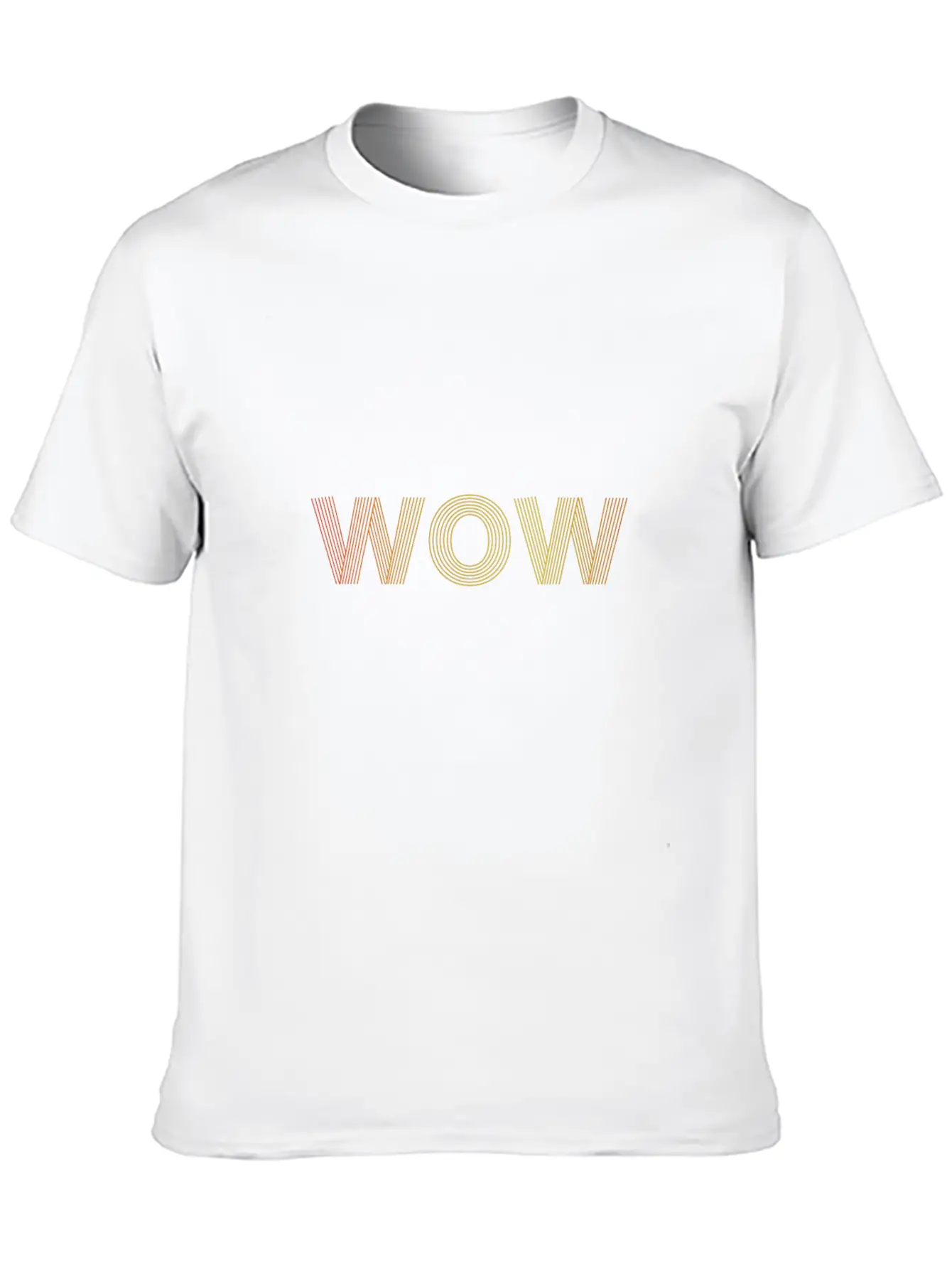 Wow Gradient Text Timeless Short Sleeve Tee – Comfy And Minimalist Design
