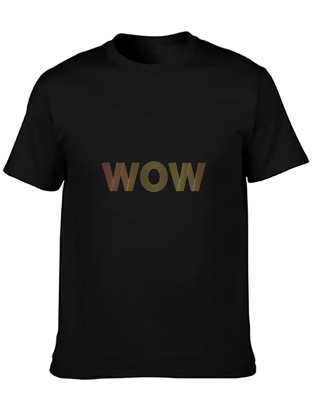 Wow Gradient Text Timeless Short Sleeve Tee – Comfy And Minimalist Design