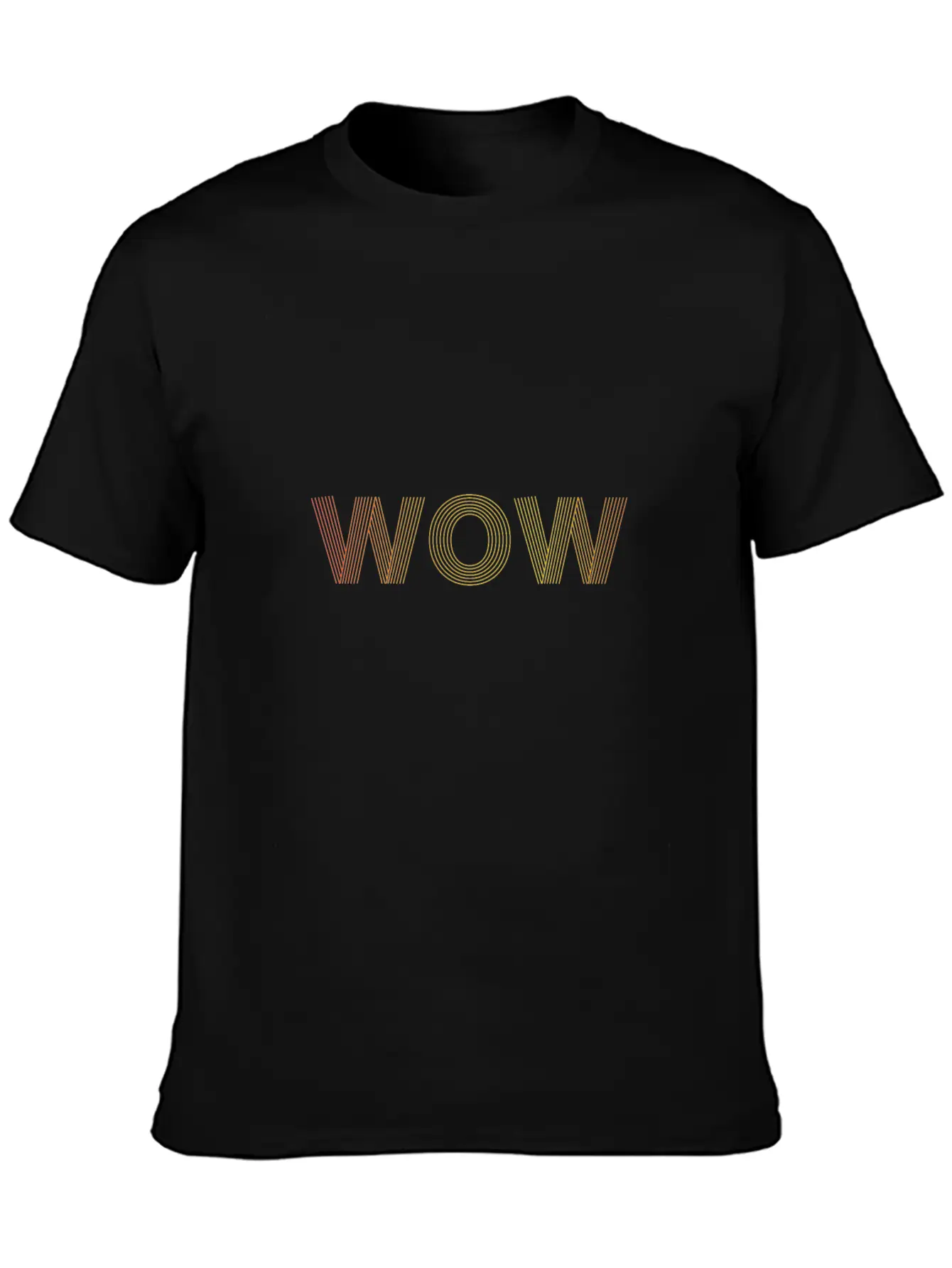 Wow Gradient Text Timeless Short Sleeve Tee – Comfy And Minimalist Design