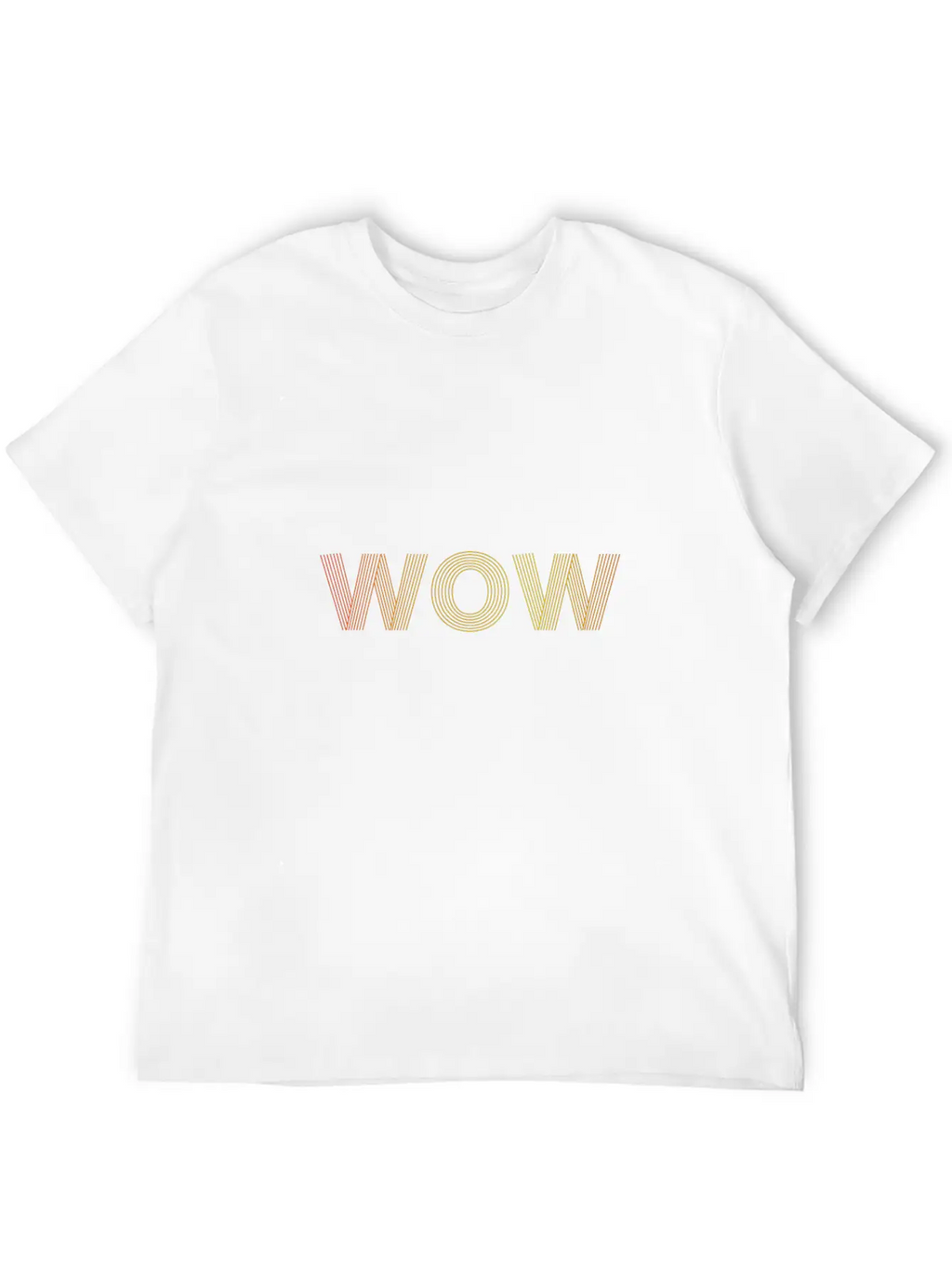 Wow Gradient Text Timeless Short Sleeve Tee – Comfy And Minimalist Design