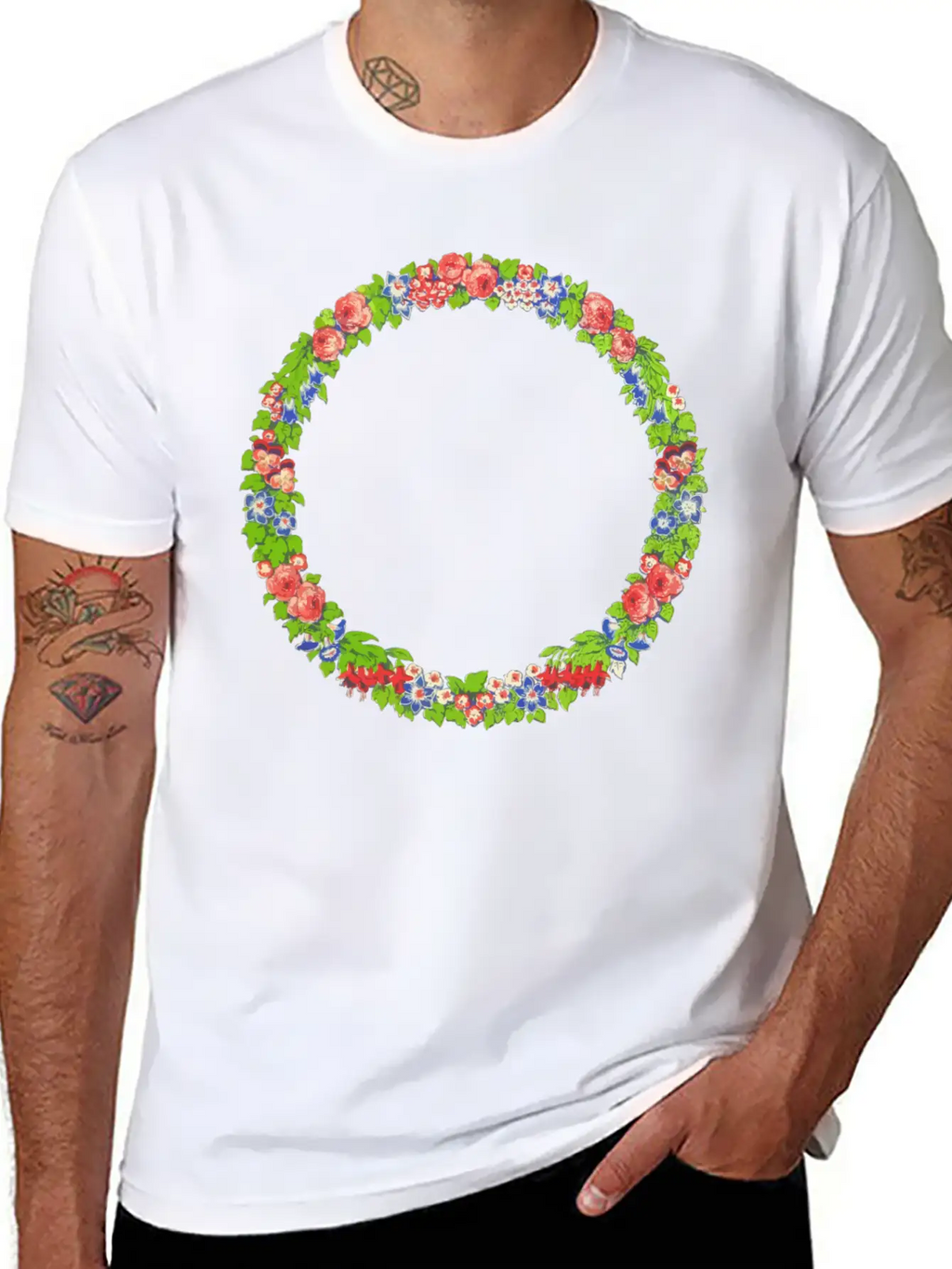 Wreath Essential Unisex Summer Tee – Soft Cotton Casual Fit