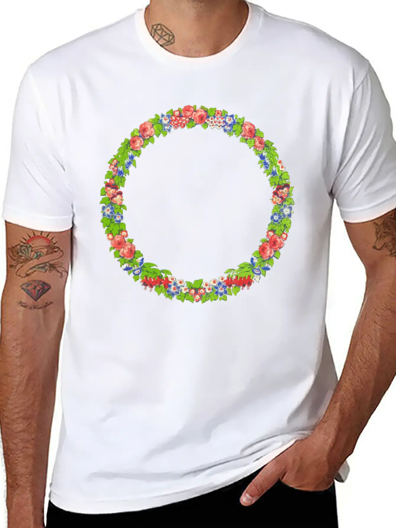 Wreath Essential Unisex Summer Tee – Soft Cotton Casual Fit
