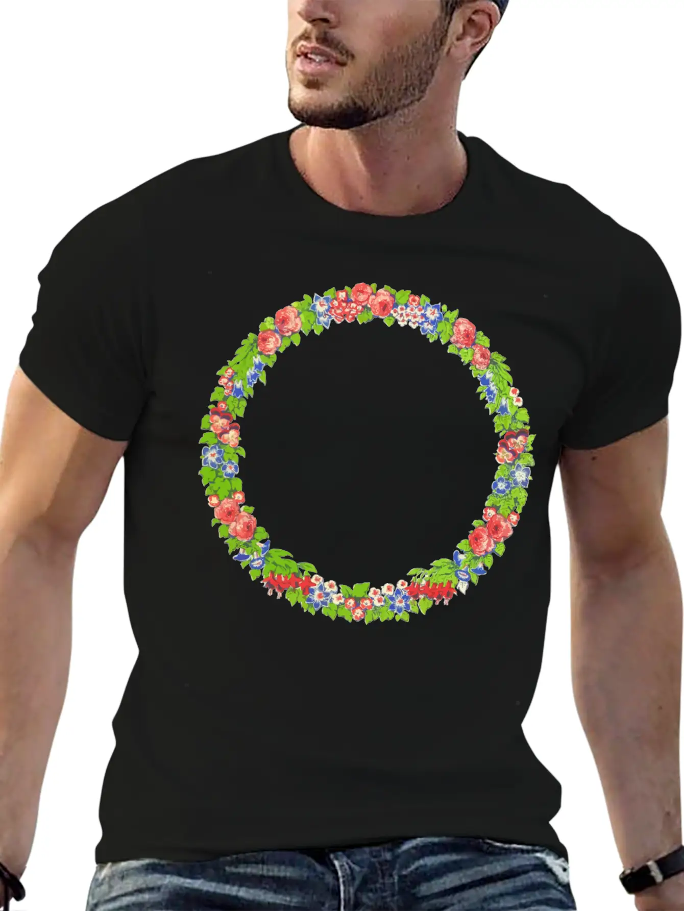 Wreath Essential Unisex Summer Tee – Soft Cotton Casual Fit