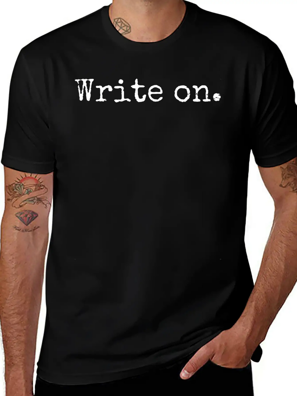 Write On. Funny Novelty Writing Gift For Writers Breathable Soft Cotton T-Shirt – Timeless Casual Look