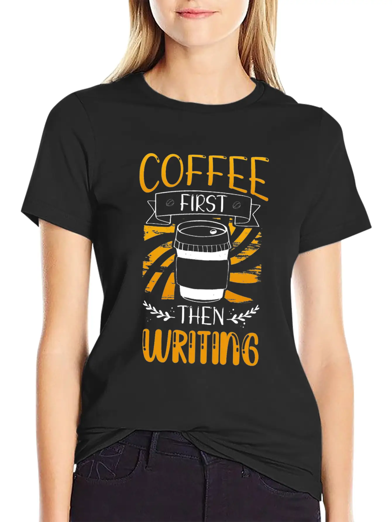 Writer Gift Coffee First Then Writing Classic Cotton Tee – Unisex Comfort For Any Season