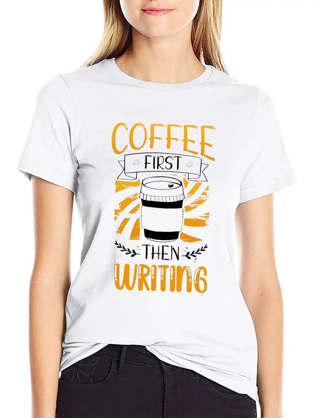 Writer Gift Coffee First Then Writing Classic Cotton Tee – Unisex Comfort For Any Season