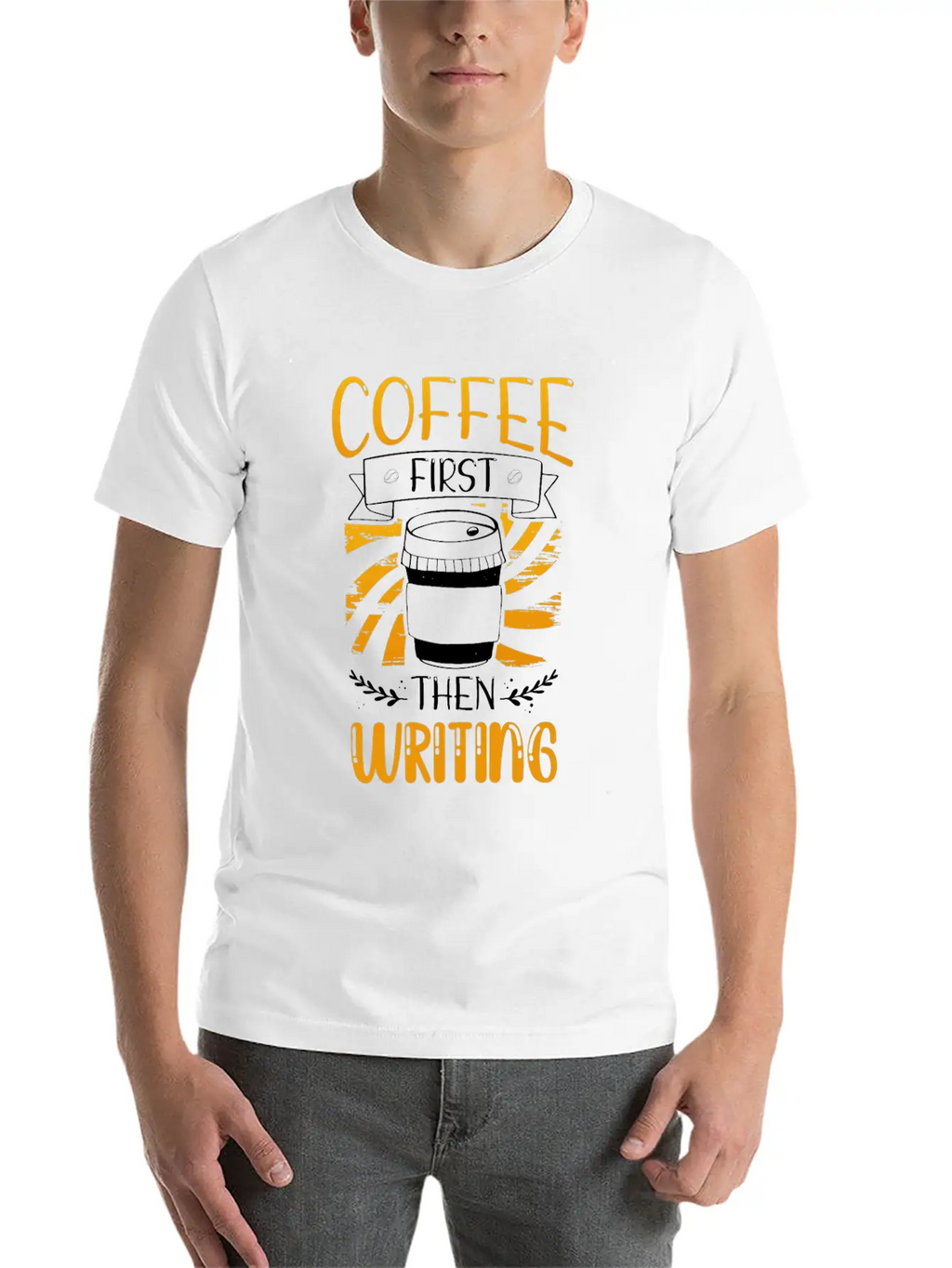 Writer Gift Coffee First Then Writing Classic Cotton Tee – Unisex Comfort For Any Season