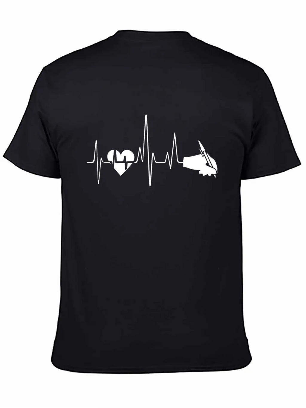 Writing Heartbeat Shirt Breathable Soft Cotton T-Shirt – Timeless Casual Look