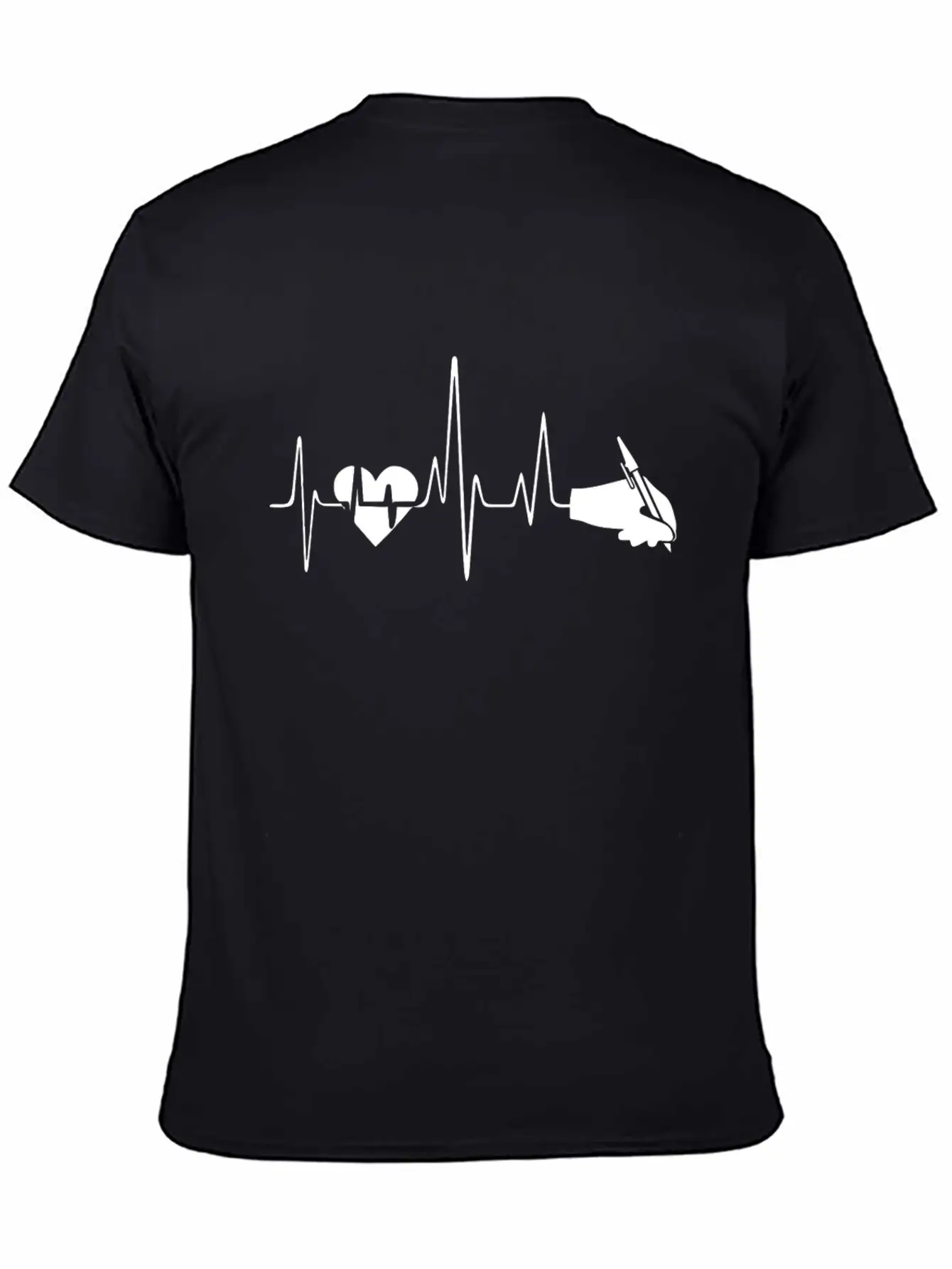 Writing Heartbeat Shirt Breathable Soft Cotton T-Shirt – Timeless Casual Look