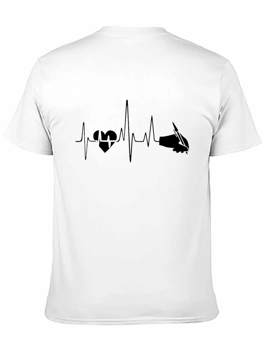 Writing Heartbeat Shirt Breathable Soft Cotton T-Shirt – Timeless Casual Look