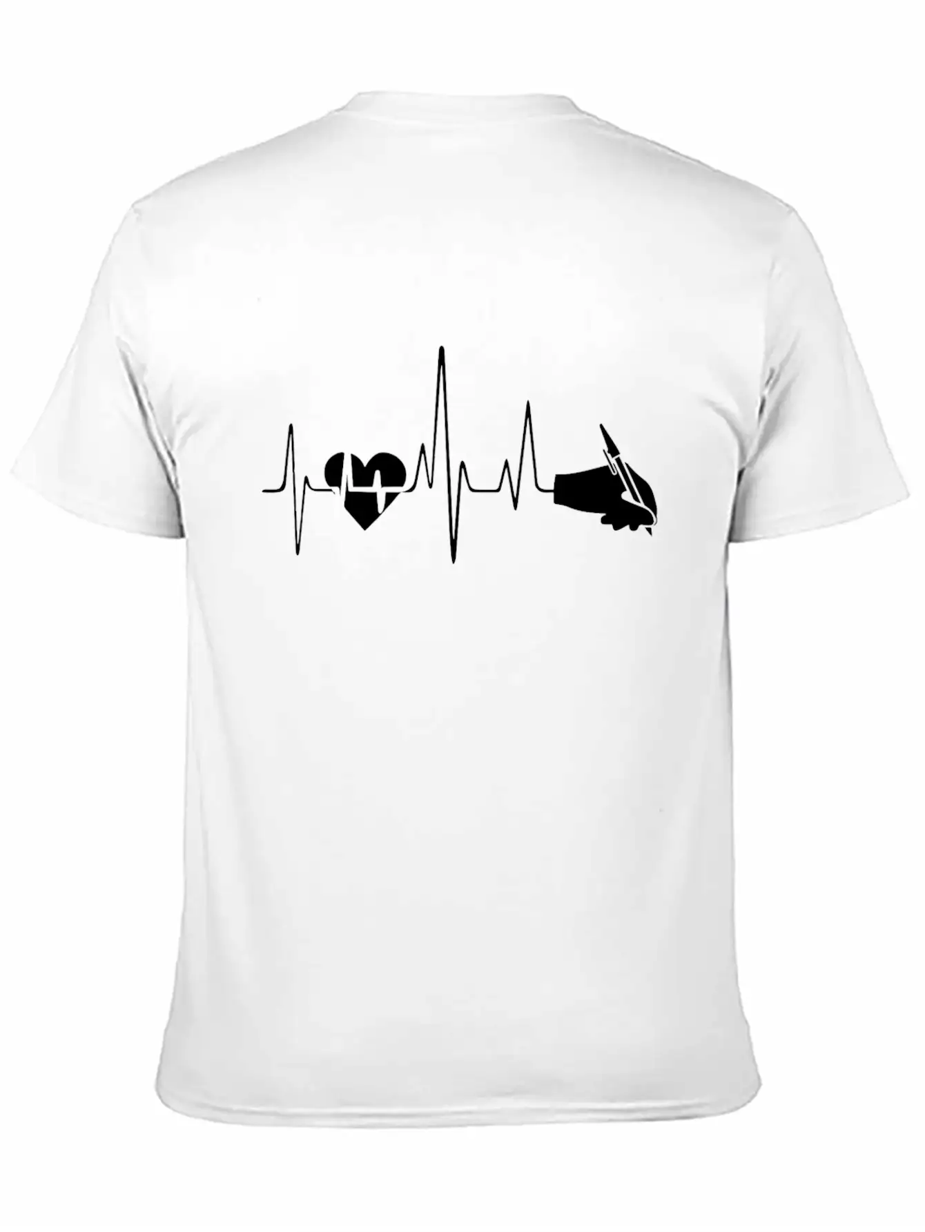 Writing Heartbeat Shirt Breathable Soft Cotton T-Shirt – Timeless Casual Look